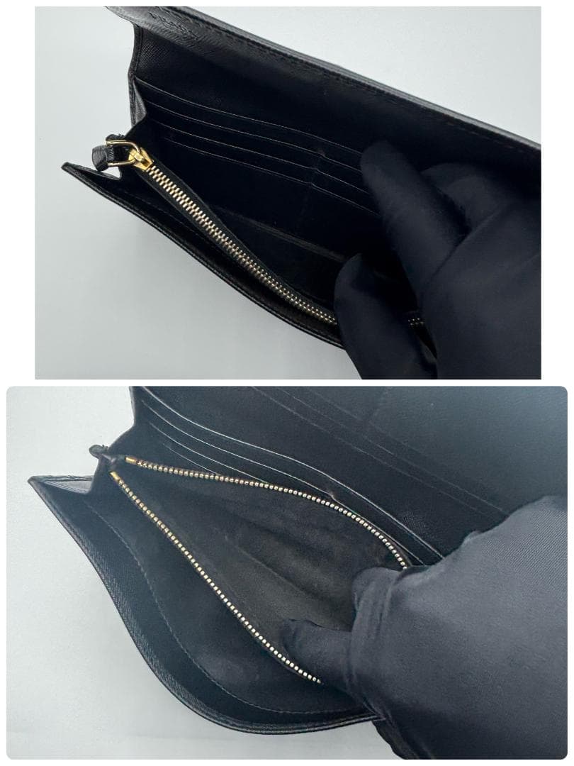 極美品 【箱付き】✨プラダ 長財布 サフィアーノレザー ゴールド金具 本革 黒