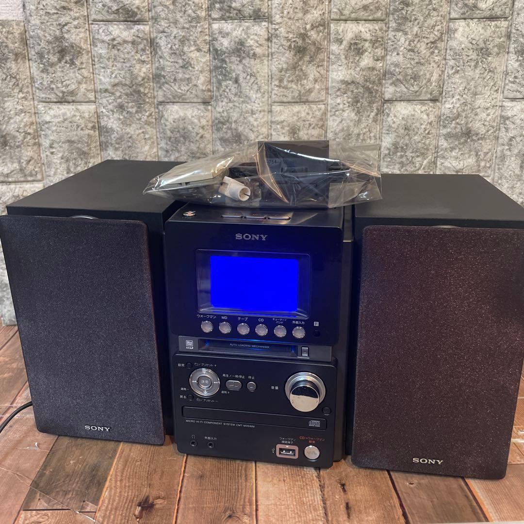#891SONY MD搭載オールインワンコンポ CMT-M35WM B ブラック
