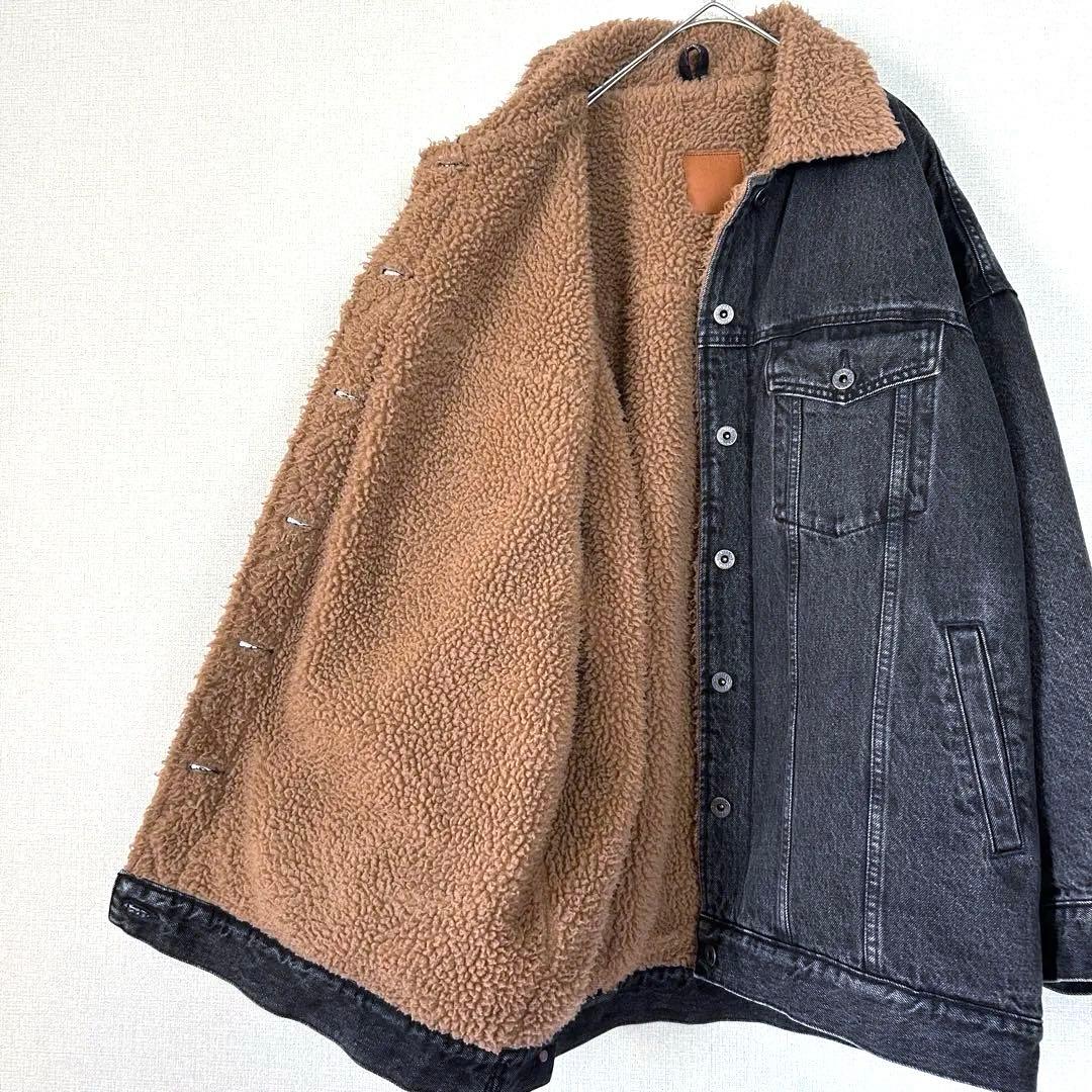 スピックアンドスパン【5 2/1】ボアデニムジャケット M ブラック