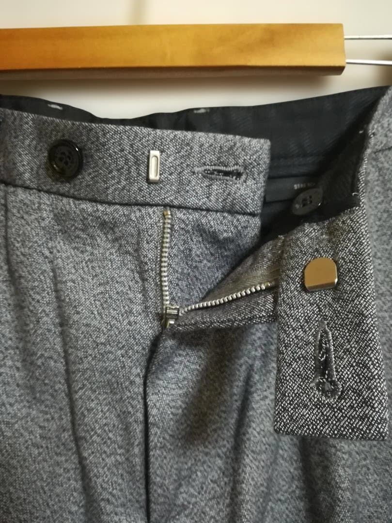 新品 HUGO BOSS 1プリーツ ウールスラックス グレー サイズ48