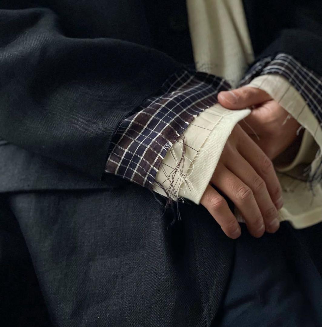 ANCELLM 2026ss LAYERED TAILORED JACKET黒1