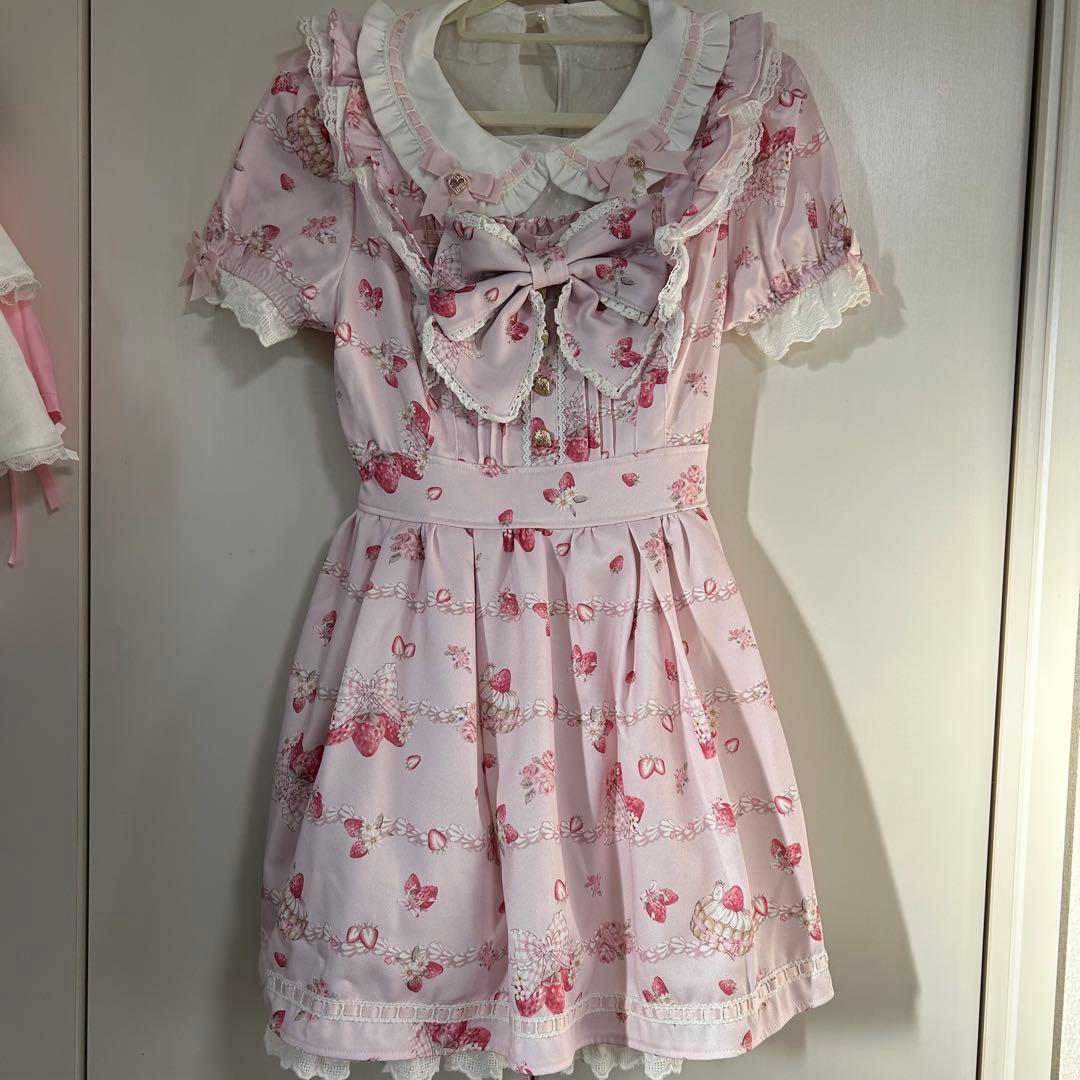 LIZLISA Creamy Berry柄ワンピース ピンク