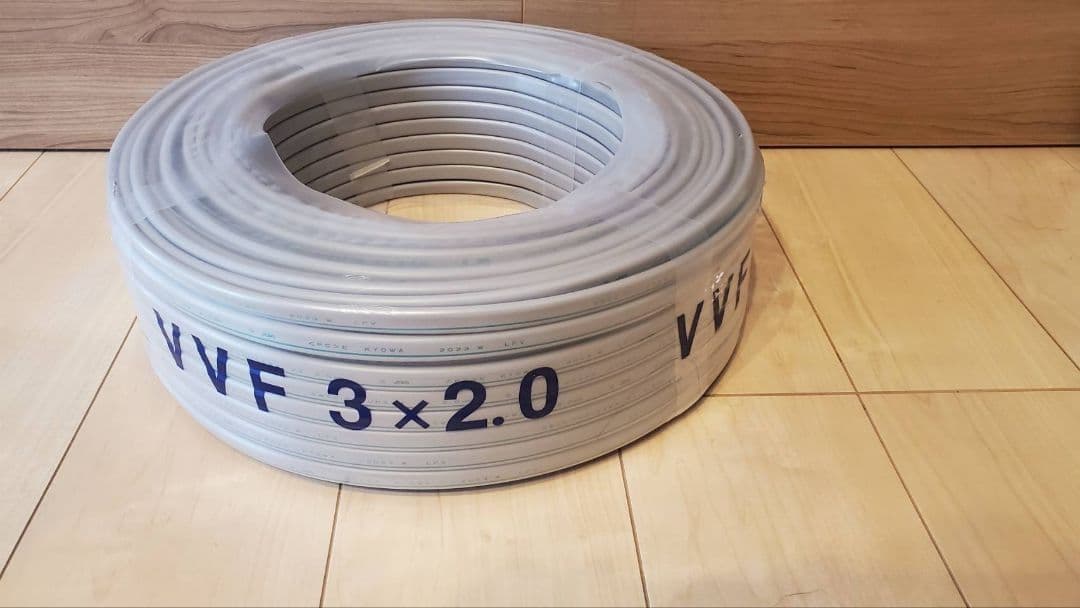 ケーブル 100m巻　VVF2.0-3C 　黒白緑