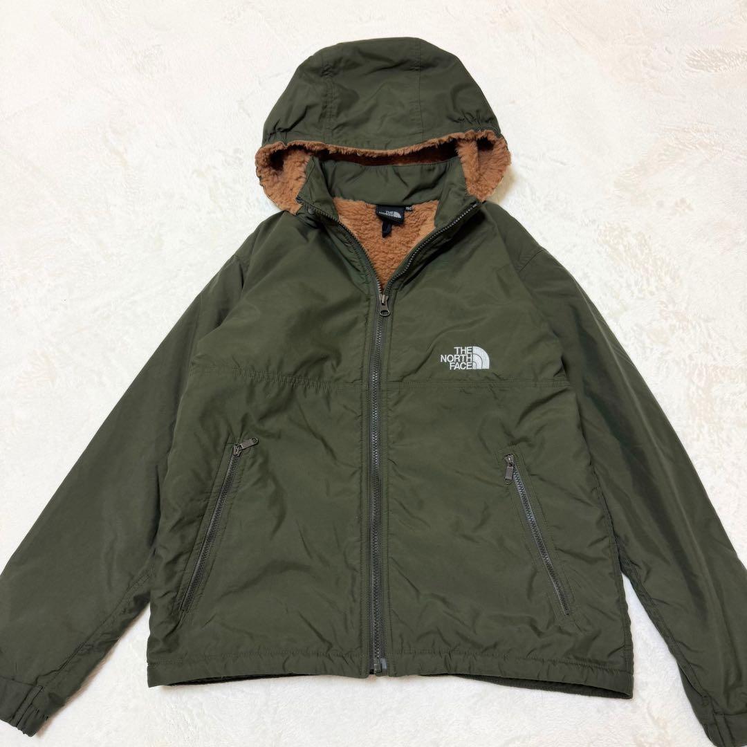 【ザ ノースフェイス】極美品 コンパクトノマドジャケット ボア 撥水 150