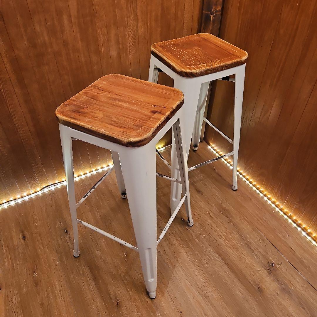 ２脚セット スタッキングスツール ヴィンテージスツール カウンターチェア B