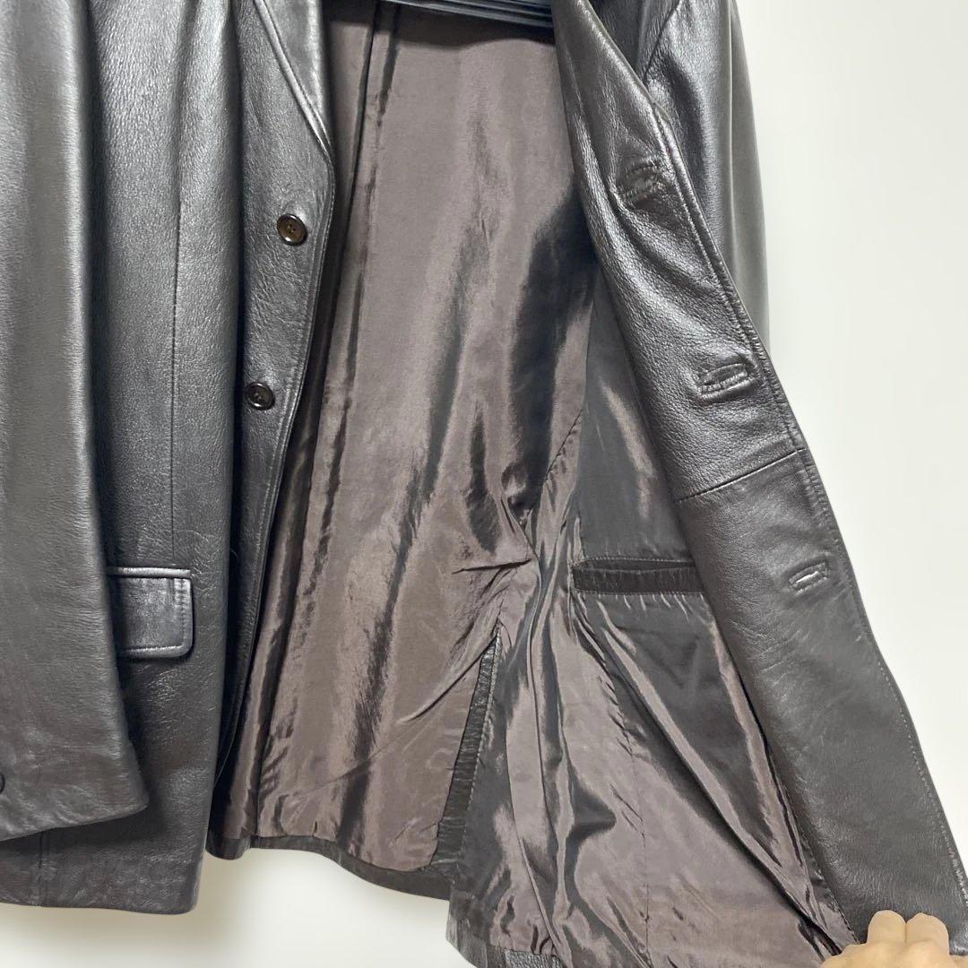 イタリア製 マルセル・ラサンス ブラウン レザージャケット メンズ サイズ L