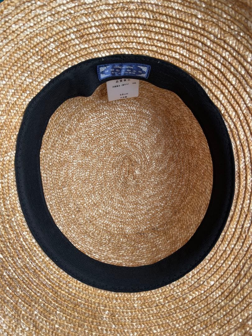 美品　田中帽子店　麦わら帽子　カサブランカ　58cm