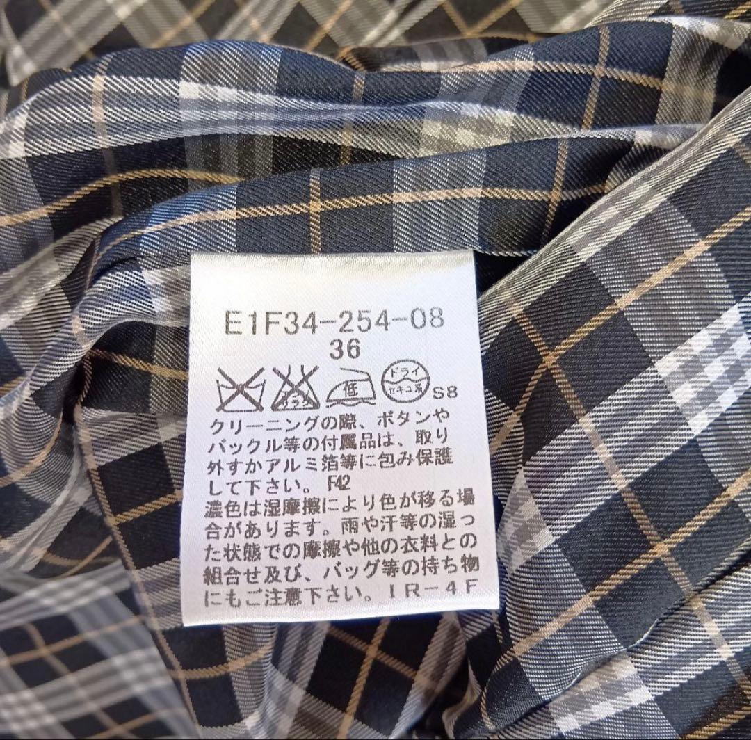 【バーバリー ブルーレーベル】Pコート 銀ボタン ノバチェック ダブル 36