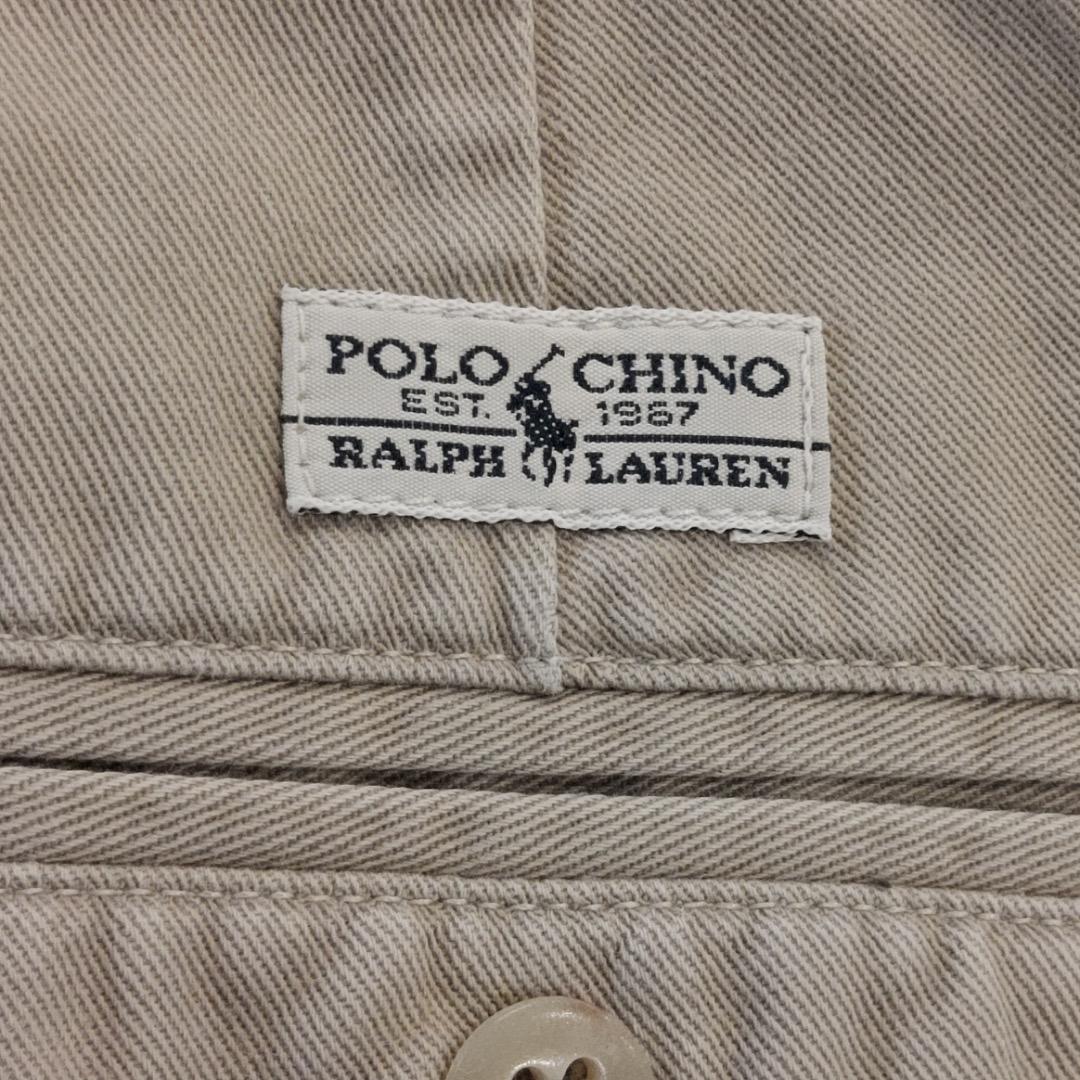 ポロ ラルフローレン W36 ポロチノ 90s USA製 ベージュ 16701