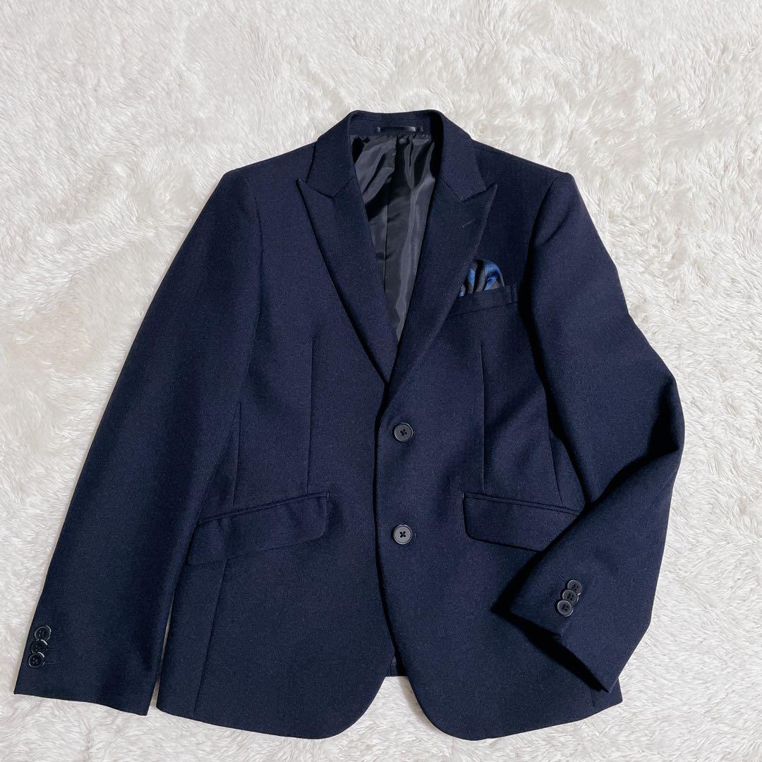 極美品　WF ワンダーファクトリー　スリーピース　スーツ　6点　160 ネイビー