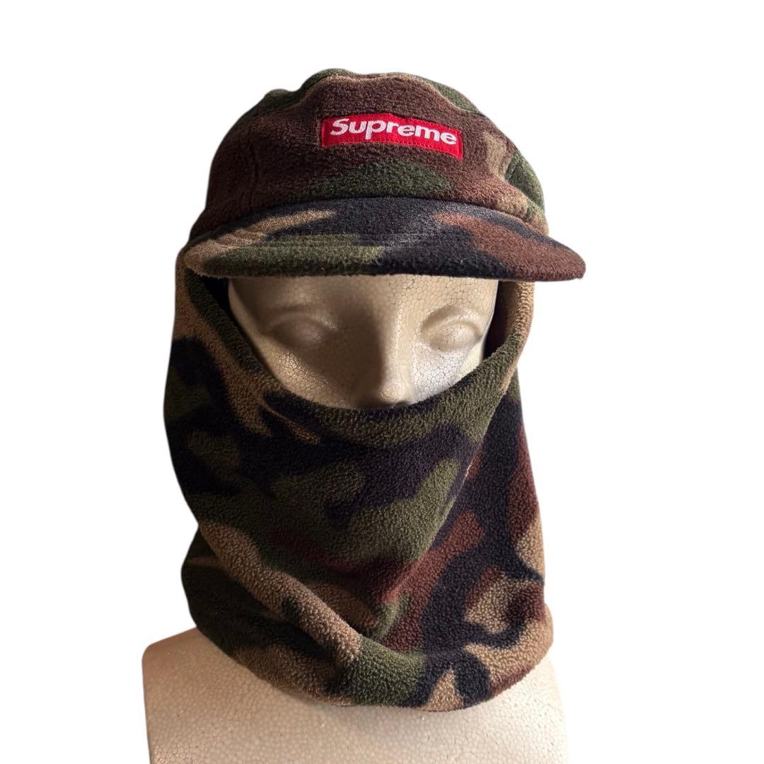supreme カモフラ フリースキャップ