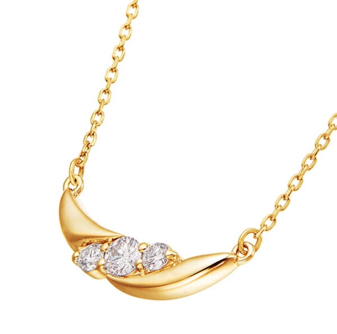 美品★TSUTSUMI K18イエローゴールドダイヤモンドネックレス