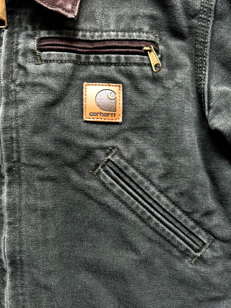 Carharttキッズ ワークジャケットUSA製オリーブグリーンM（8)キッズ