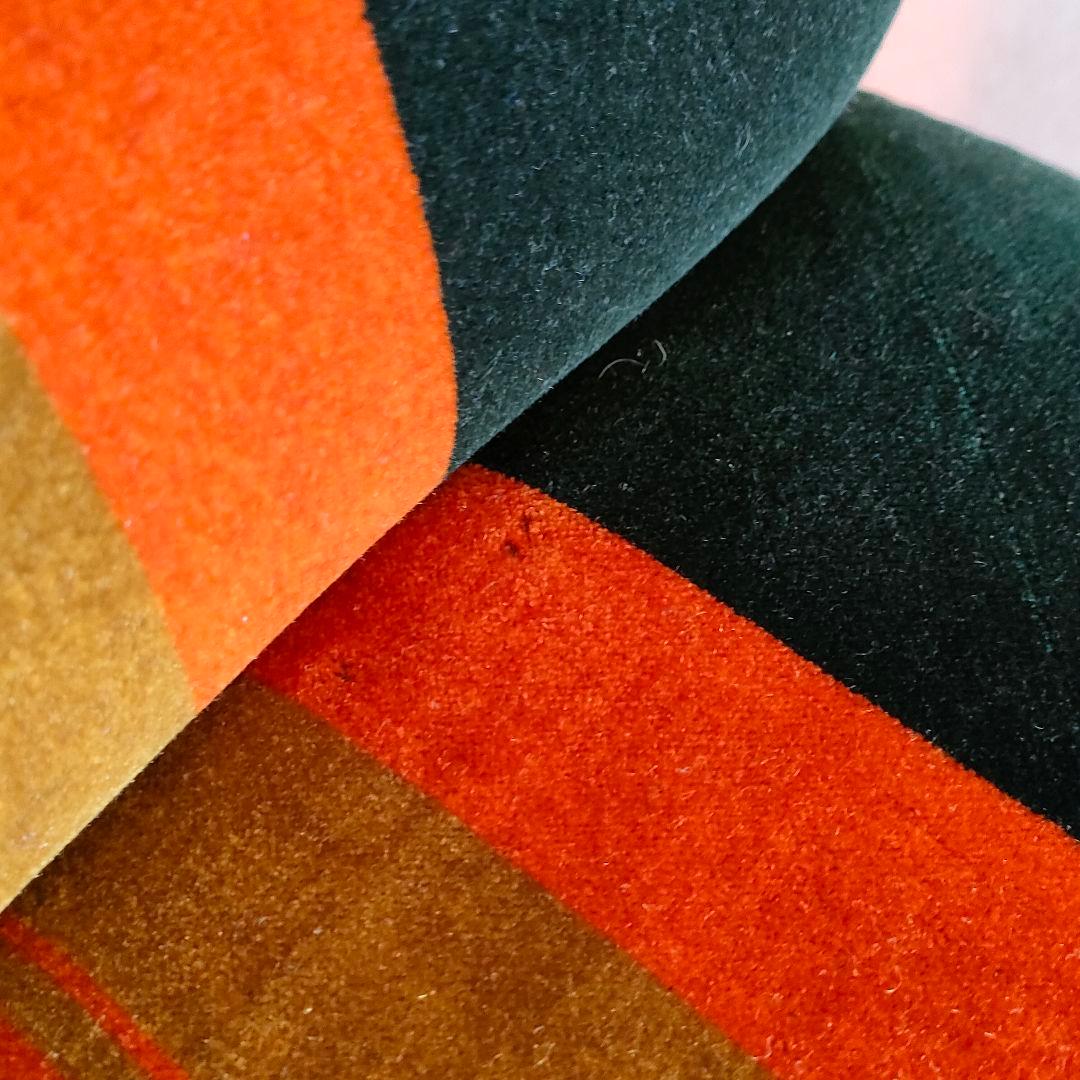 ヴィンテージ レトロ 一人掛けソファ モケット グリーン ストライプ