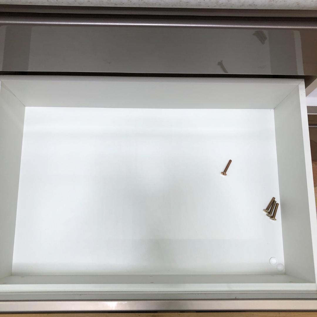 ニトリ 幅100cm キッチンボード　アルミナ2 食器棚 750705-3