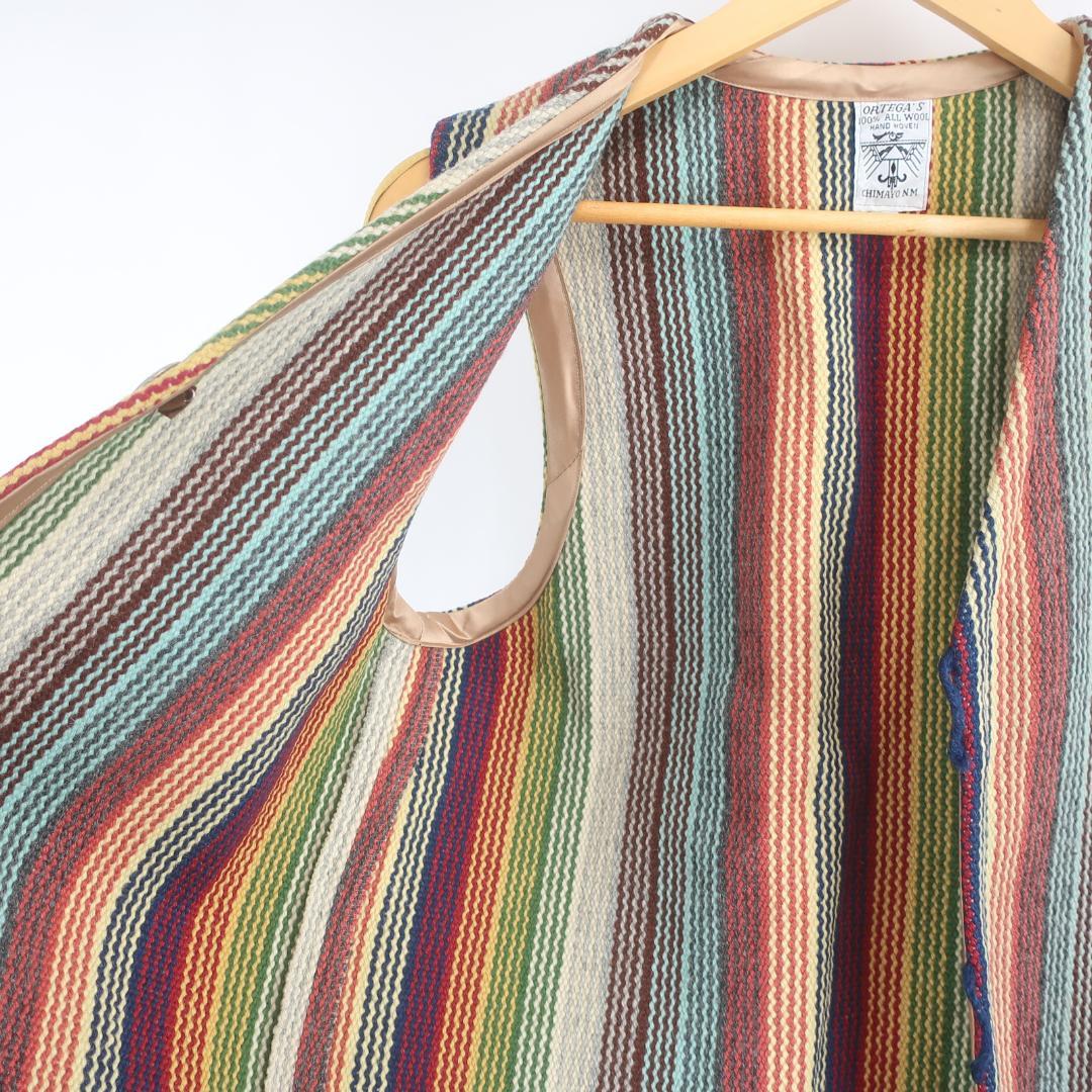 ORTEGA'S ウール ネイティブ ストライプ コンチョ ボタン チマヨベスト
