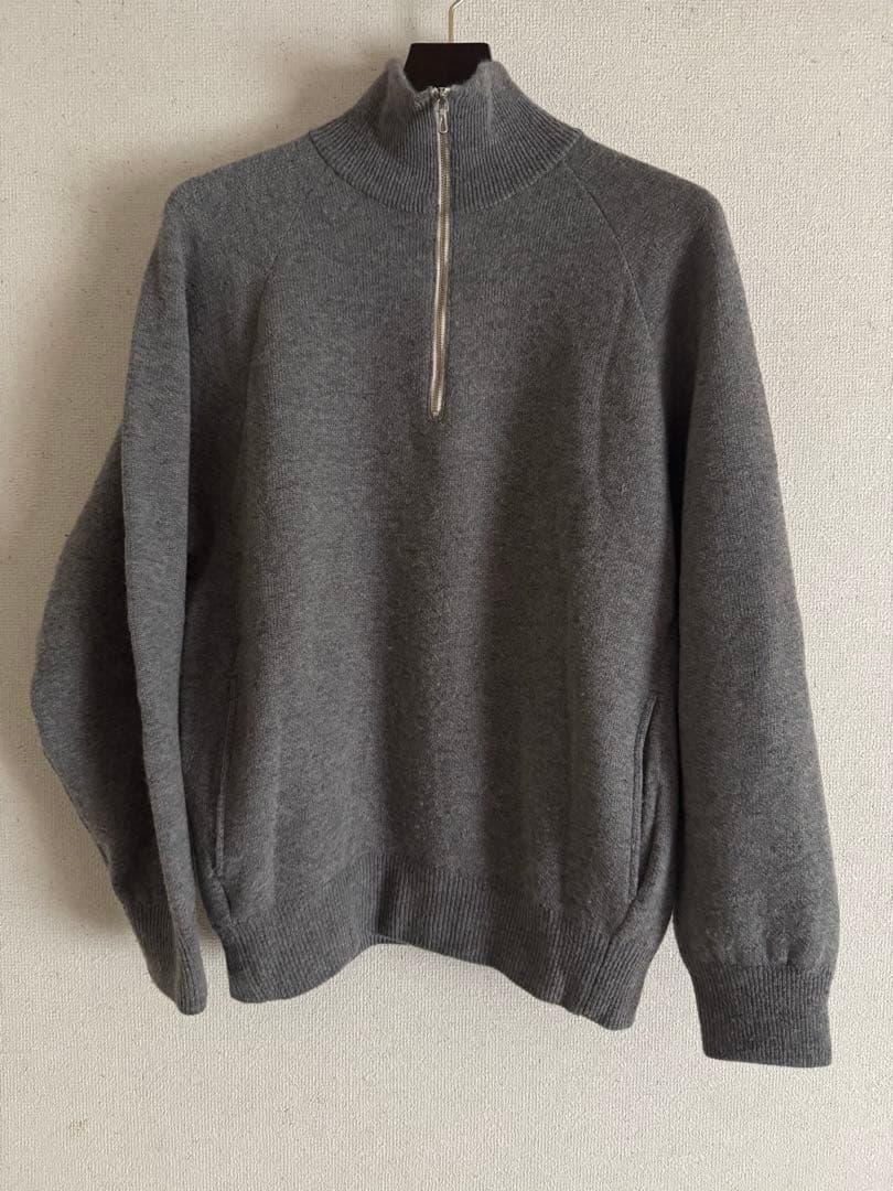 バトナー キャメル 100% ハーフジップ ニット サイズ2 日本製 タグ付