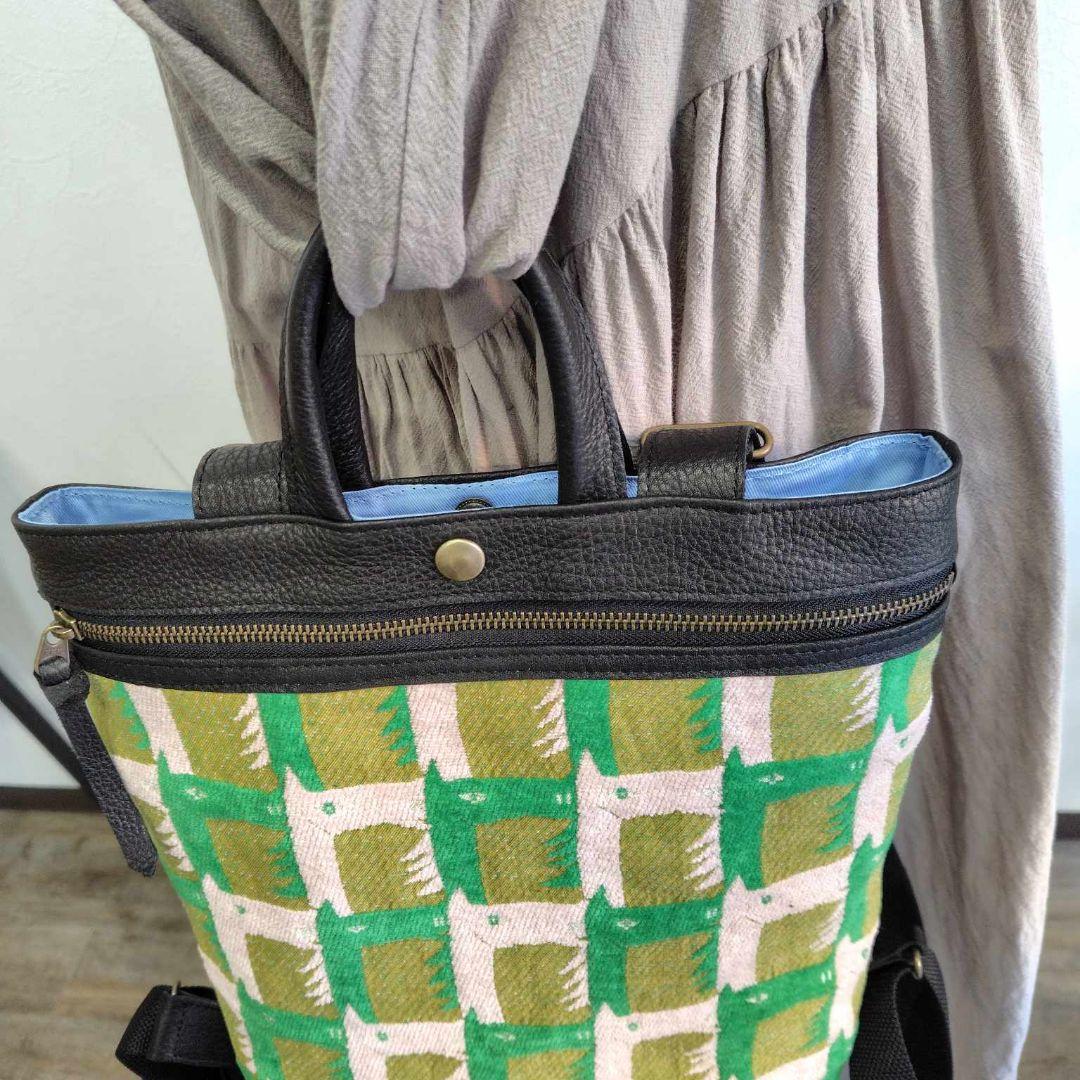 ミナペルホネン/thoroughbredサラブレットマスタード/牛革A4トートリ