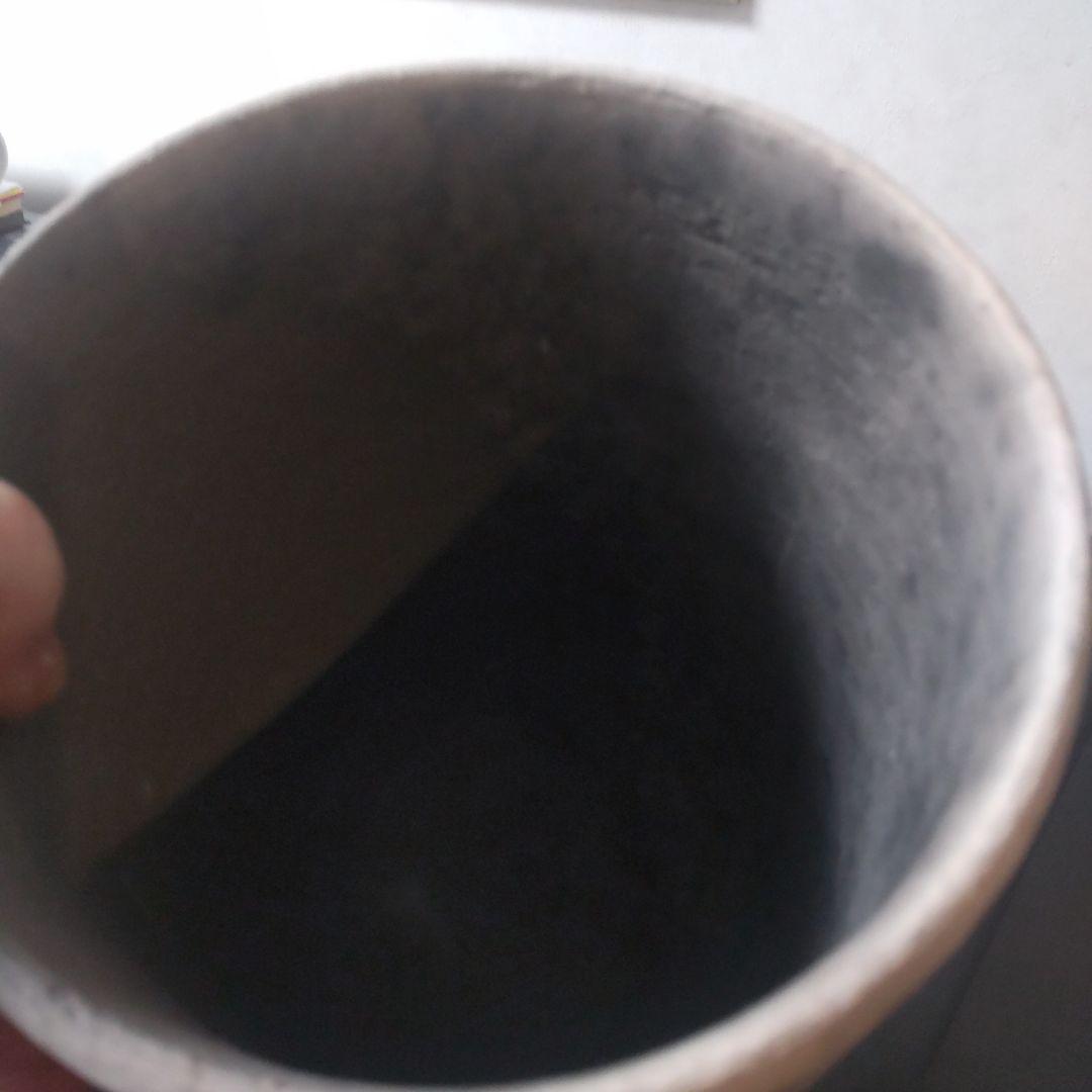 ☆最終価格☆ドマーニ　グレー 円筒　鉢　穴なしドライフラワー付き