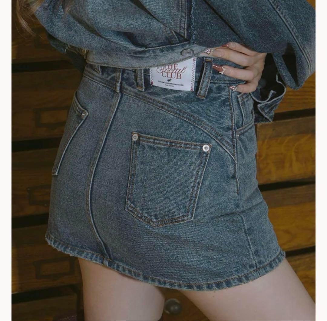 darich ダーリッチ　バックカーブデニムミニスカート　sサイズ