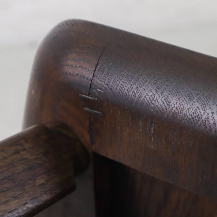 英国アンティーク調 ダイニングチェア オーク無垢 刳り貫き パーソナルチェア