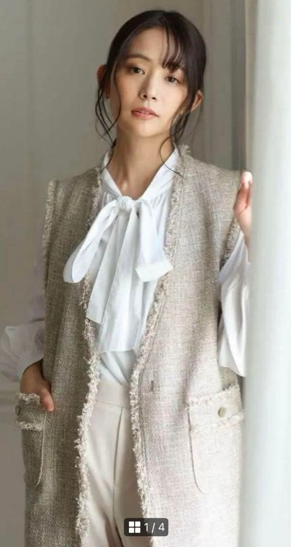 ako ミックスツイードライク ジレ