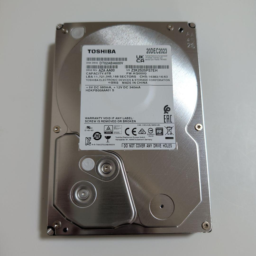 内蔵型ハードディスクドライブ TOSHIBA 6TB HDD DT02ABA600V
