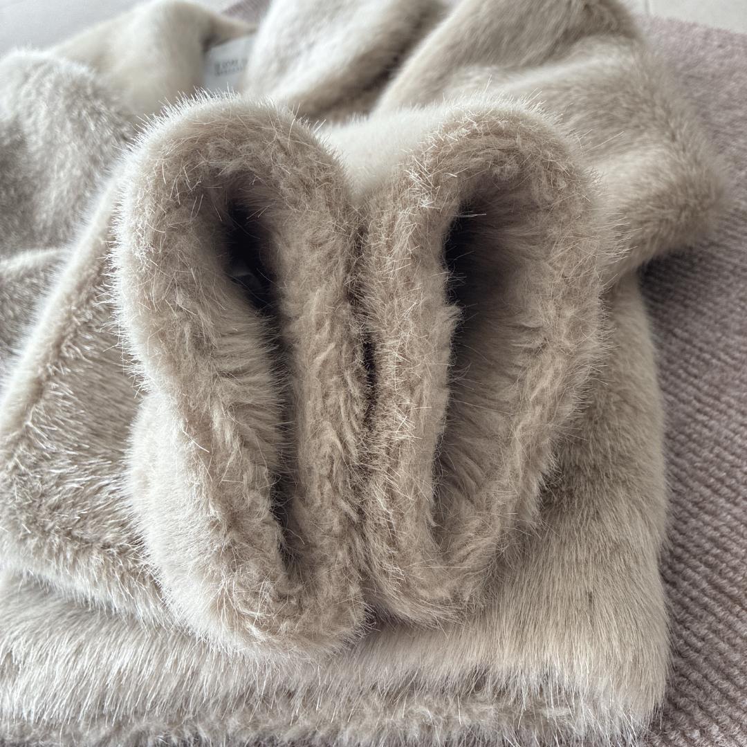 美品 近年 ルルウィルビー♡エコファー コート ジャケット ショールカラー 2