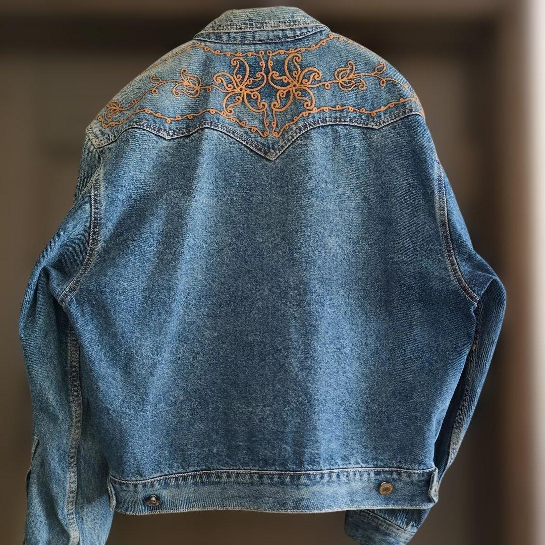 EDWIN 90s ヴィンテージ Gジャン 刺繍デニムジャケット メンズMサイズ