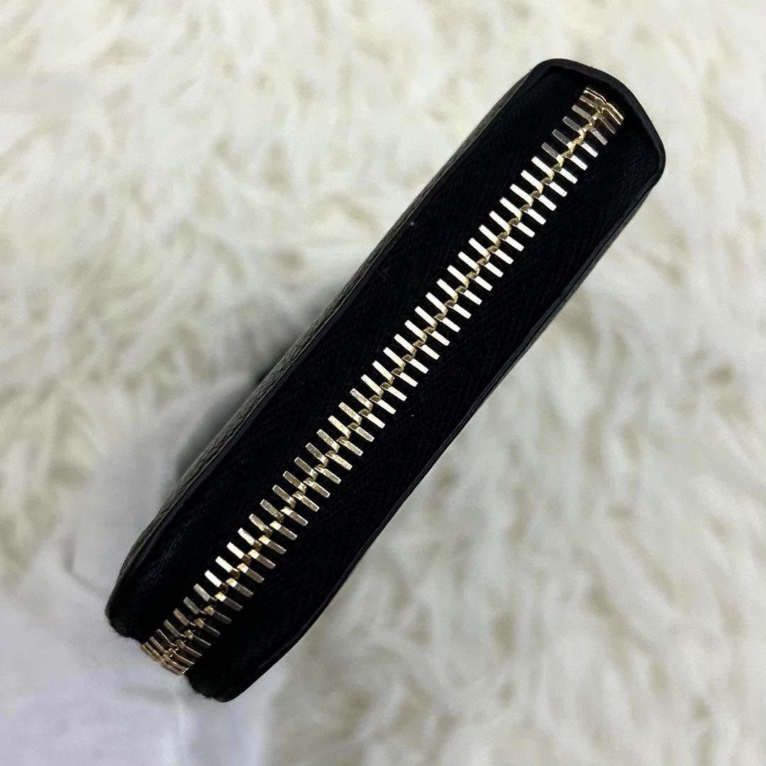 ［美品］SAINT LAURENT 長財布 ブラック レザー ラウンドファスナー