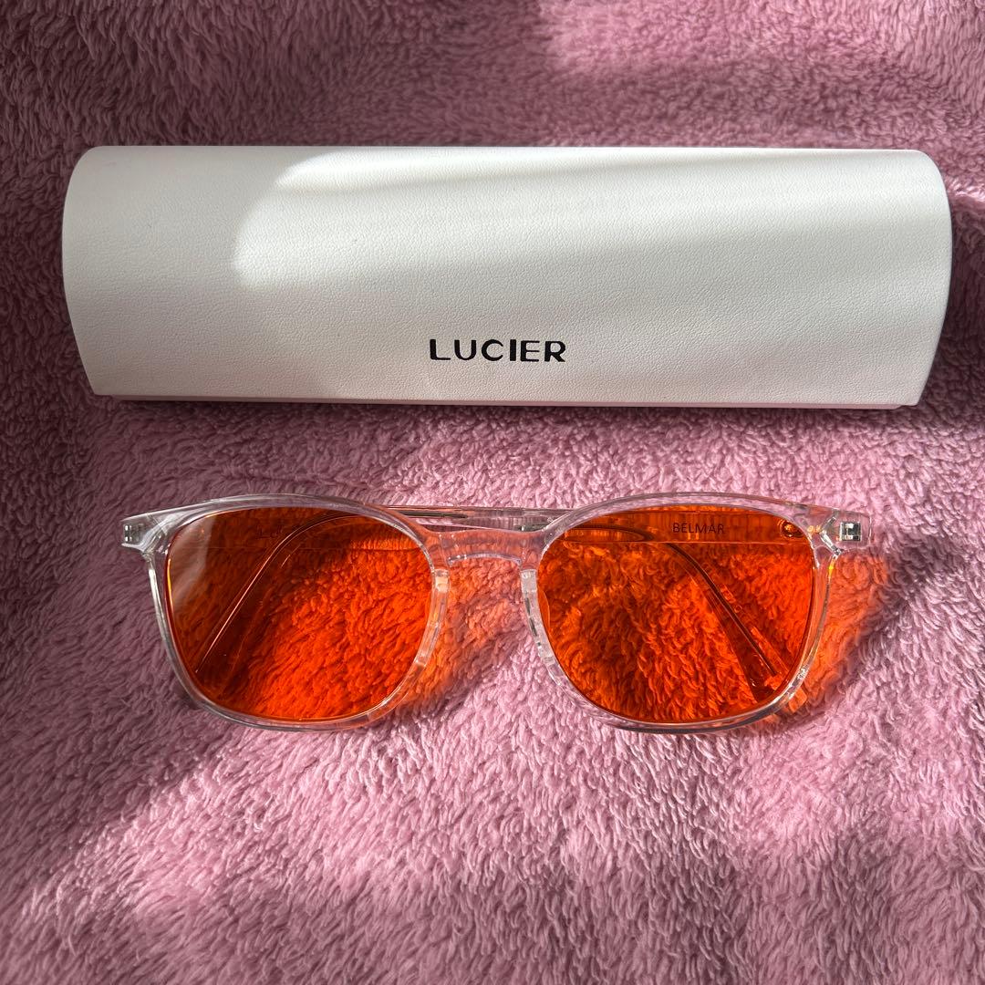 LUCIER クリアフレーム オレンジレンズ サングラス