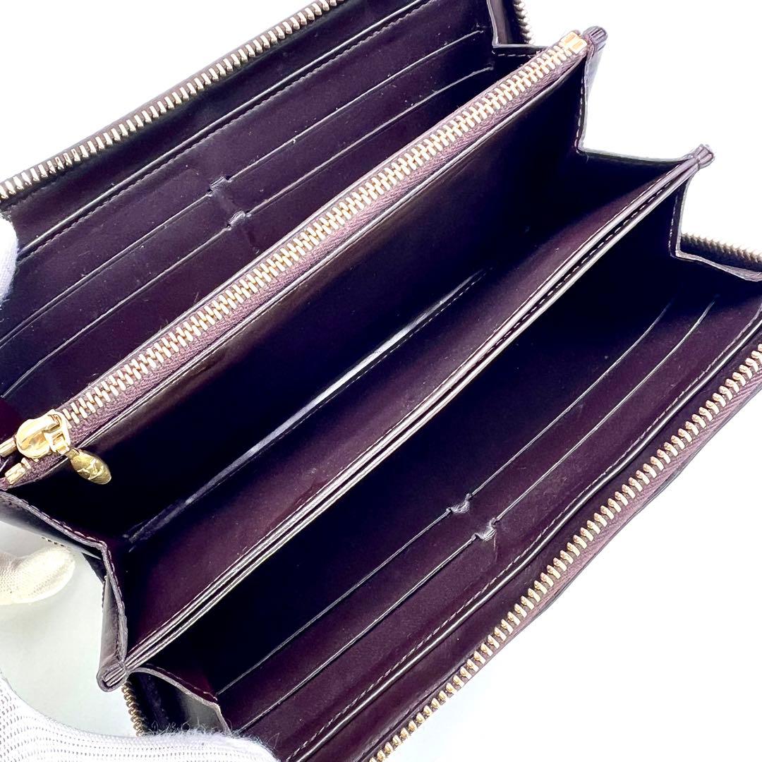 ルイヴィトン ヴェルニ アマラント ジッピーウォレット モノグラムM93522