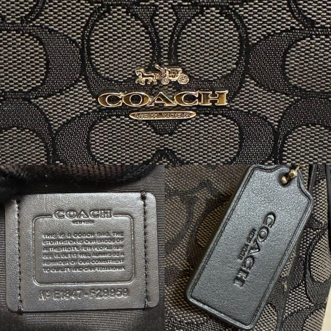 極美品 COACH コーチ シグネチャー ホーボー ハンドバッグ ワンショルダー
