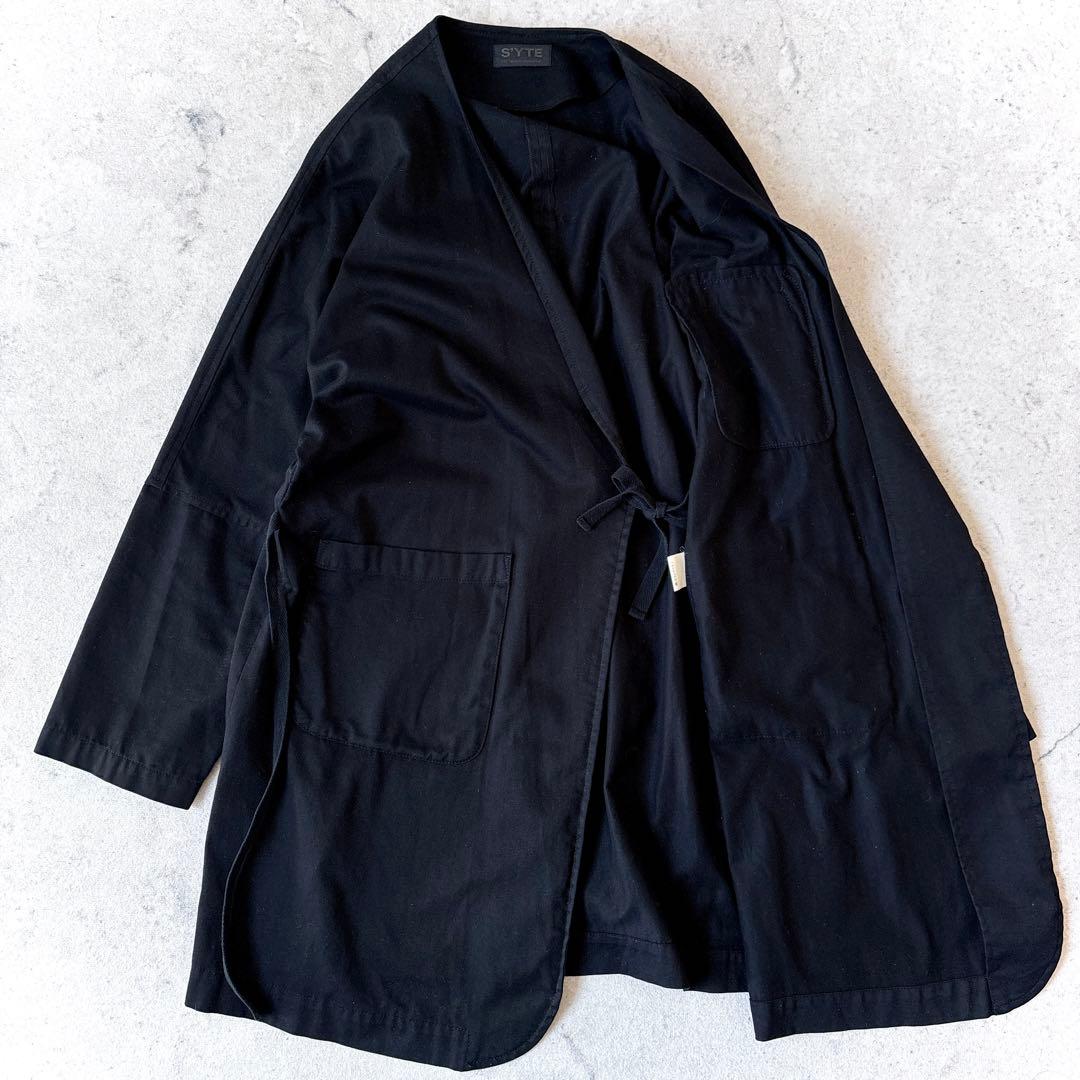 サイト バイ ヨウジヤマモト 3→L 作務衣 ノーカラー ジャケット コート 黒