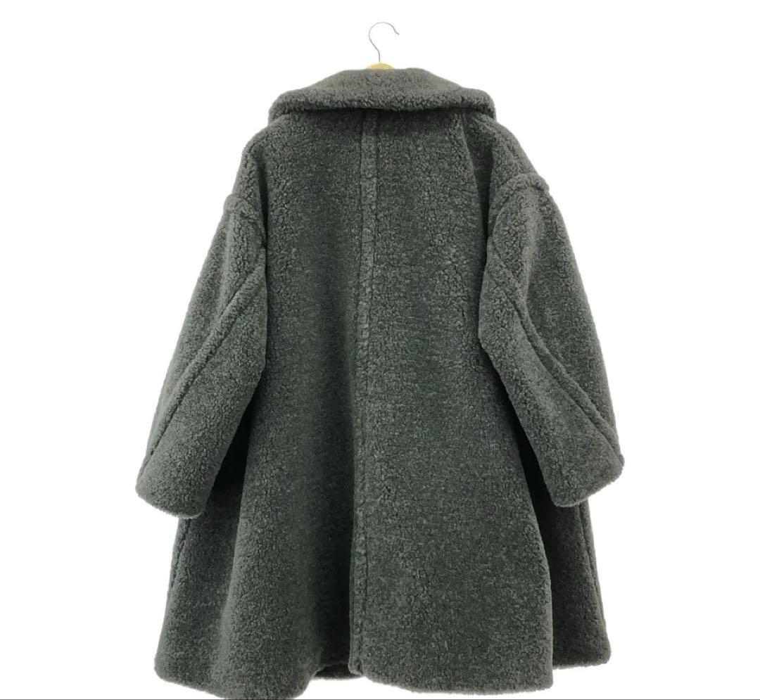 CLANEクラネボリュームフレアボアコートグレーサイズ1