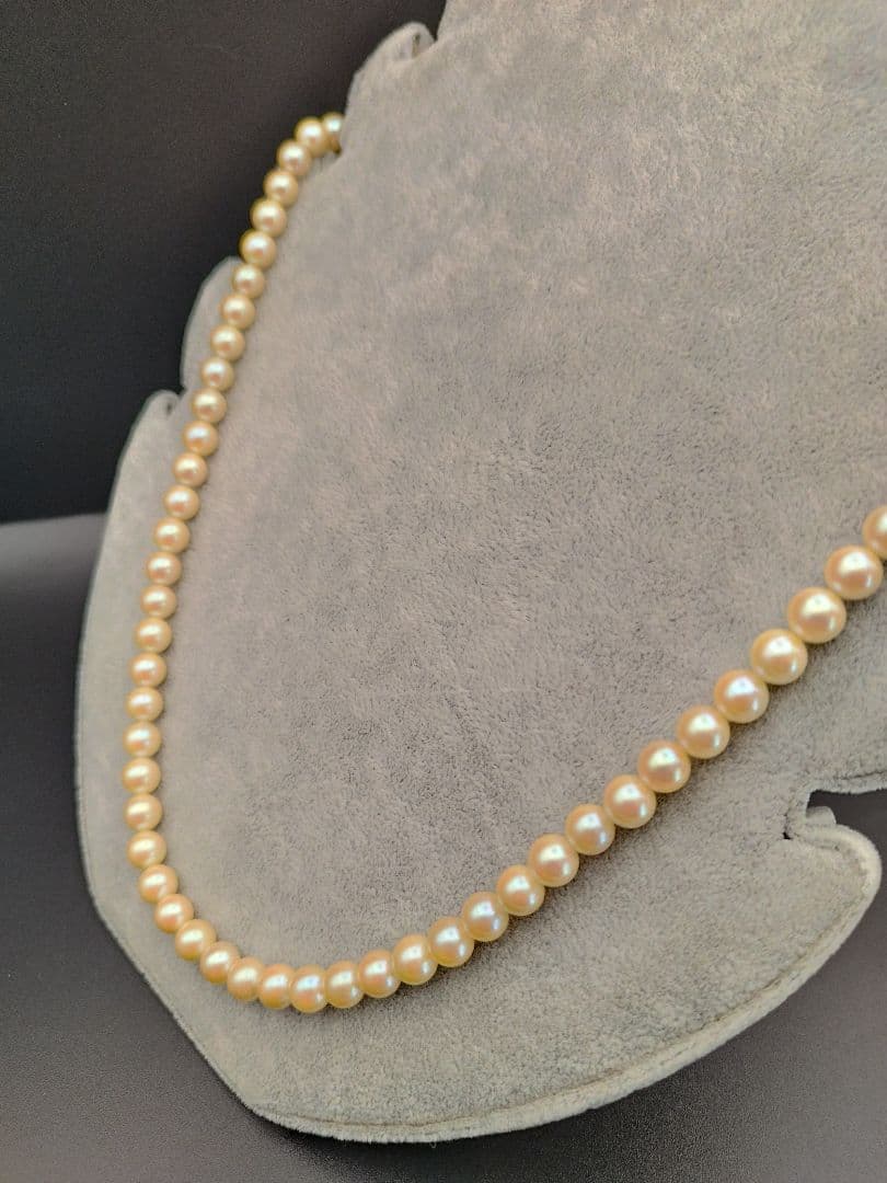 アコヤ本真珠 ロングパールネックレス あこや 照り silver925