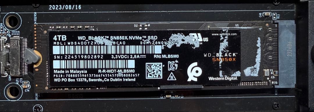 内蔵型SSD WD_BLACK SN850X 4TB NVMe SSD