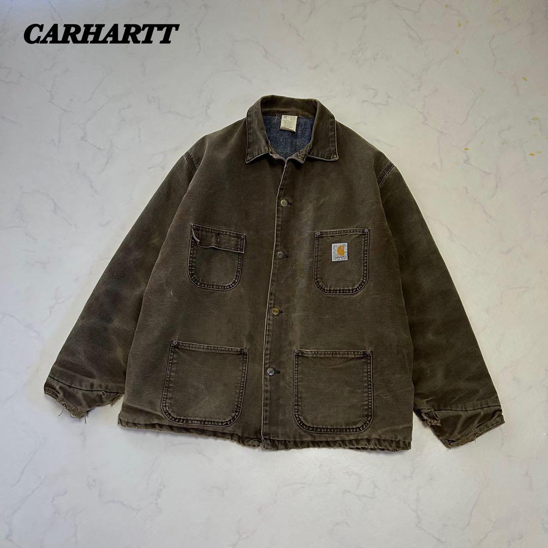 【雰囲気抜群】カーハート ミシガンチョアコート フェード ヒゲ ハチノス 襤褸