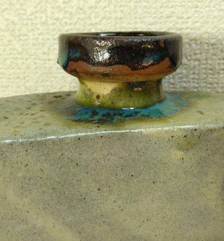 人間国宝 金城次郎 海老紋抱瓶 栞 共箱 美品 壺屋焼 壷屋焼 やちむん