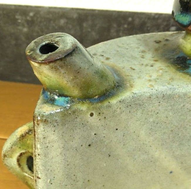 人間国宝 金城次郎 海老紋抱瓶 栞 共箱 美品 壺屋焼 壷屋焼 やちむん