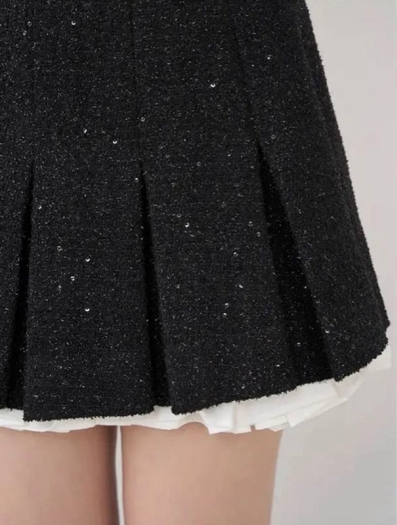 Darich ダーリッチ スパンコールツイードミニスカート ブラック M