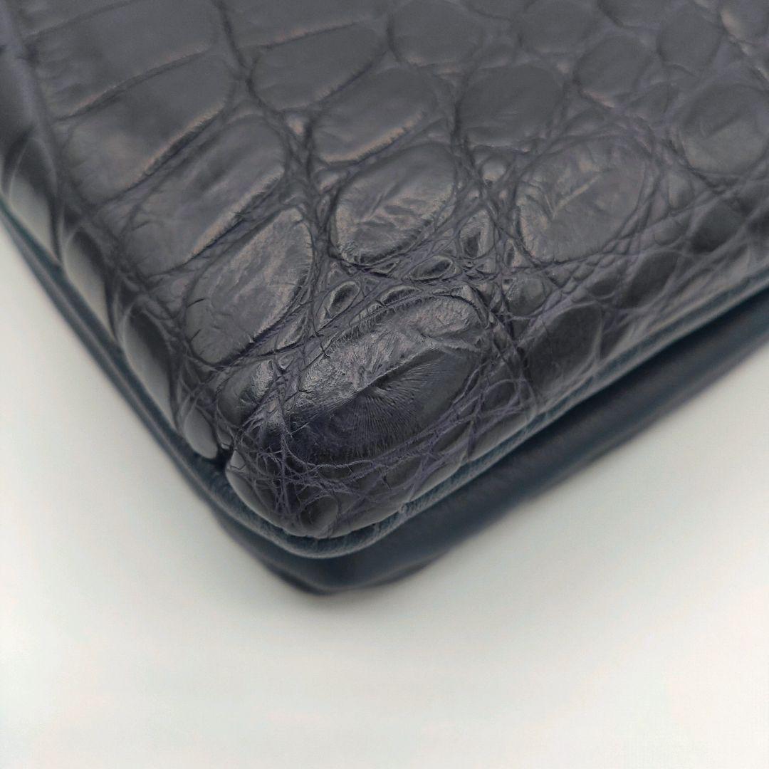 JRAタグ付 LORBEER マットクロコ　センター取り　ハンドバッグ