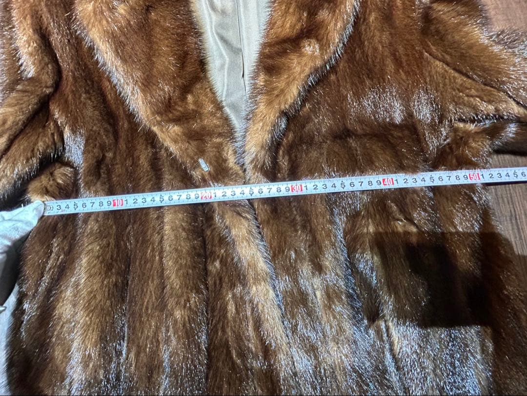 極美品ミンク毛皮ロングコート ブラウン 13
