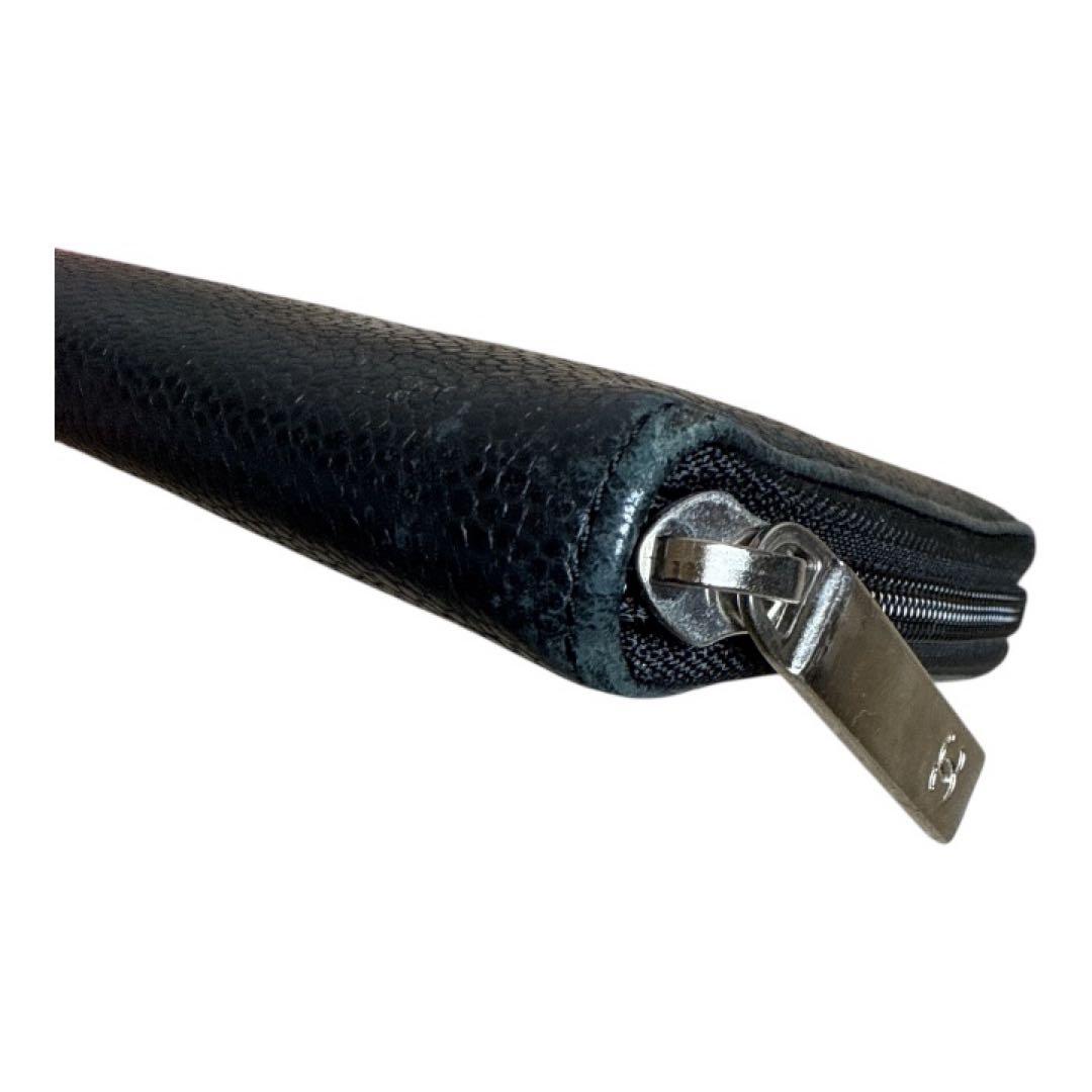 CHANEL キャビアスキン ラウンドファスナー 長財布 ブラック