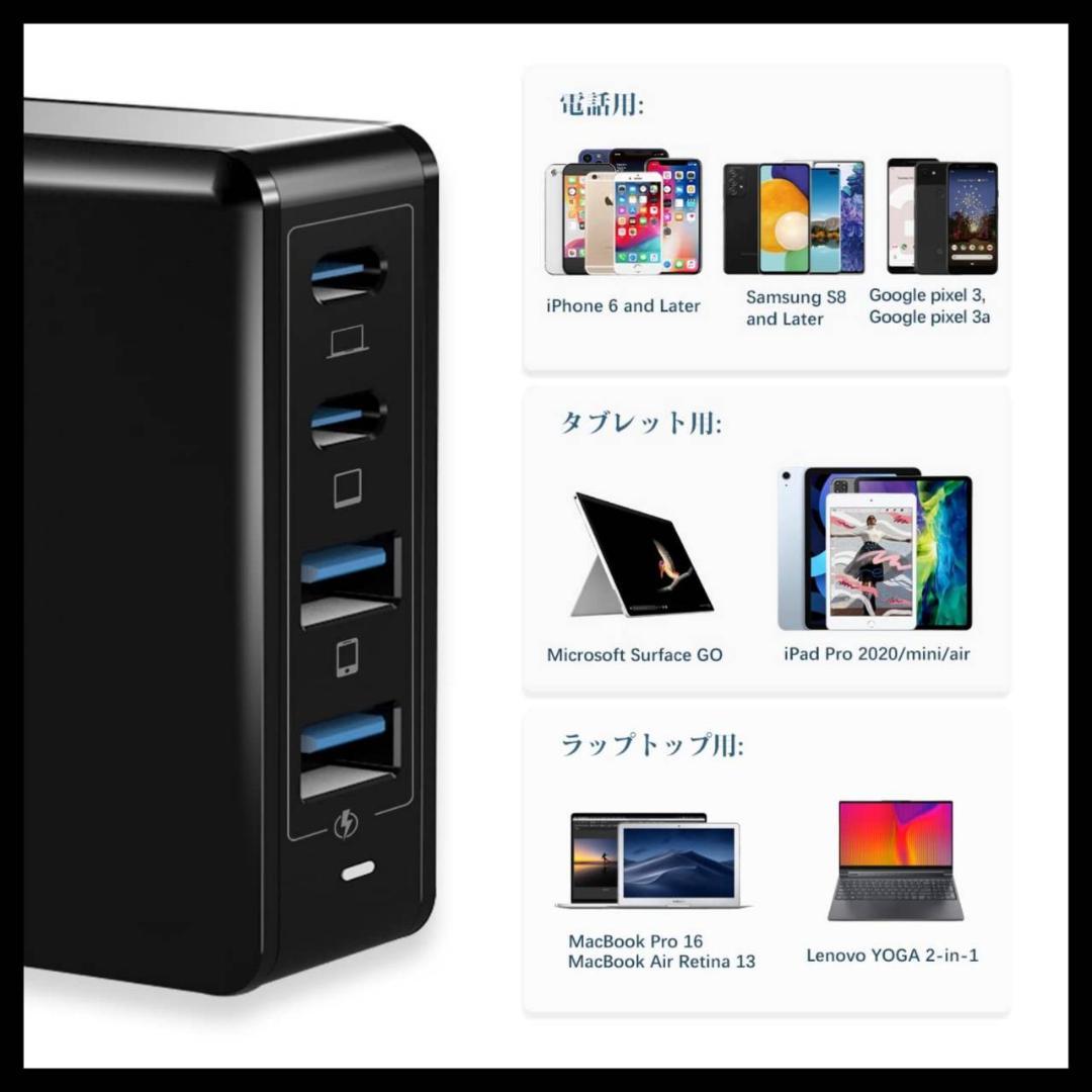 幅広い互換性 超小型 急速充電器 Type-Cケーブル付属