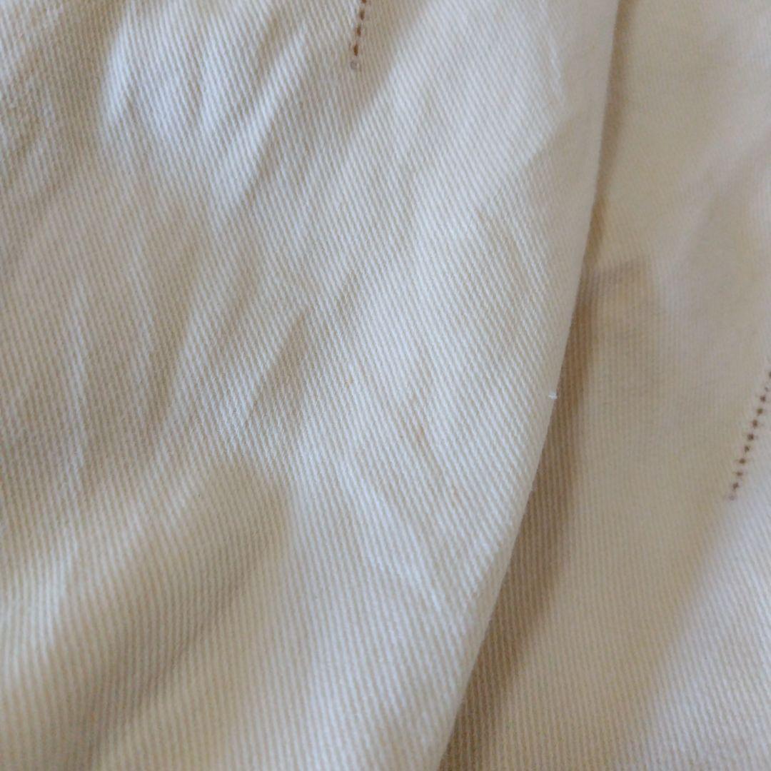 ミナペルホネン　コットンシャツ　ライン　カットワーク刺繍　キナリ　オフホワイト