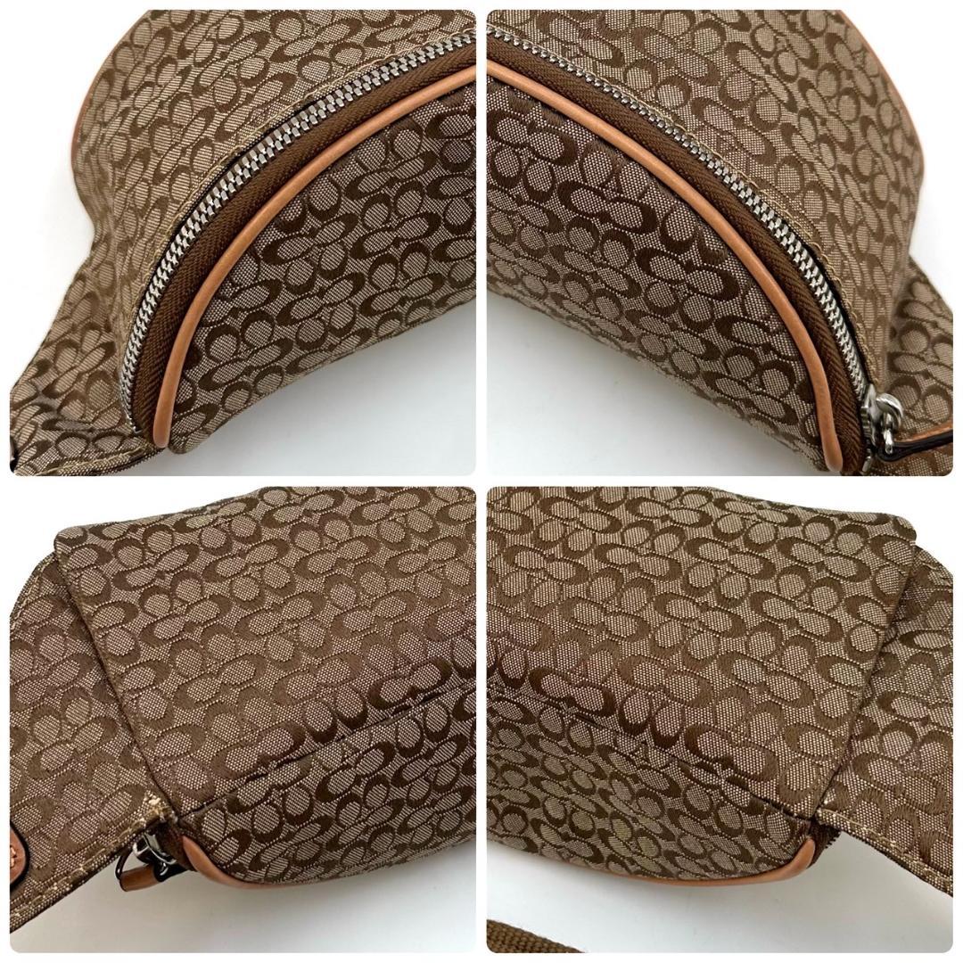 COACH コーチ ミニシグネチャー ボディバッグ ウエストポーチ ベージュ系