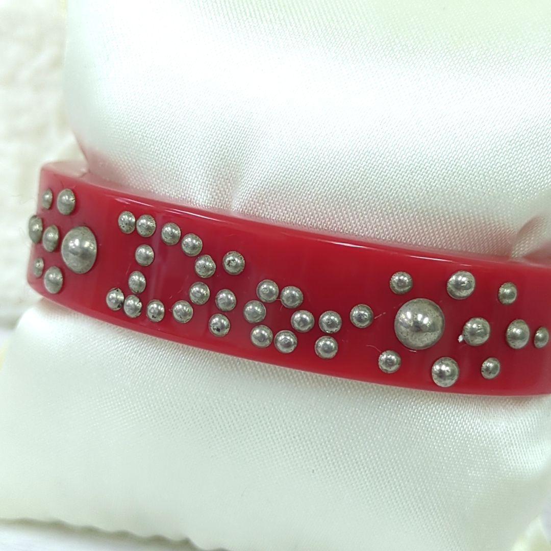 Dior ディオール ロゴバングル ラインストーン レッド