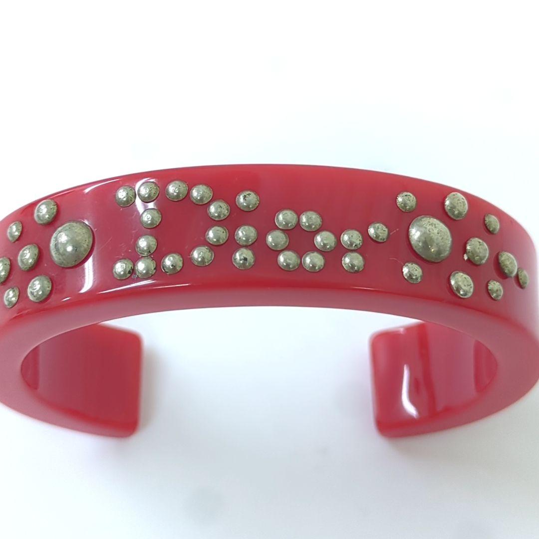 Dior ディオール ロゴバングル ラインストーン レッド