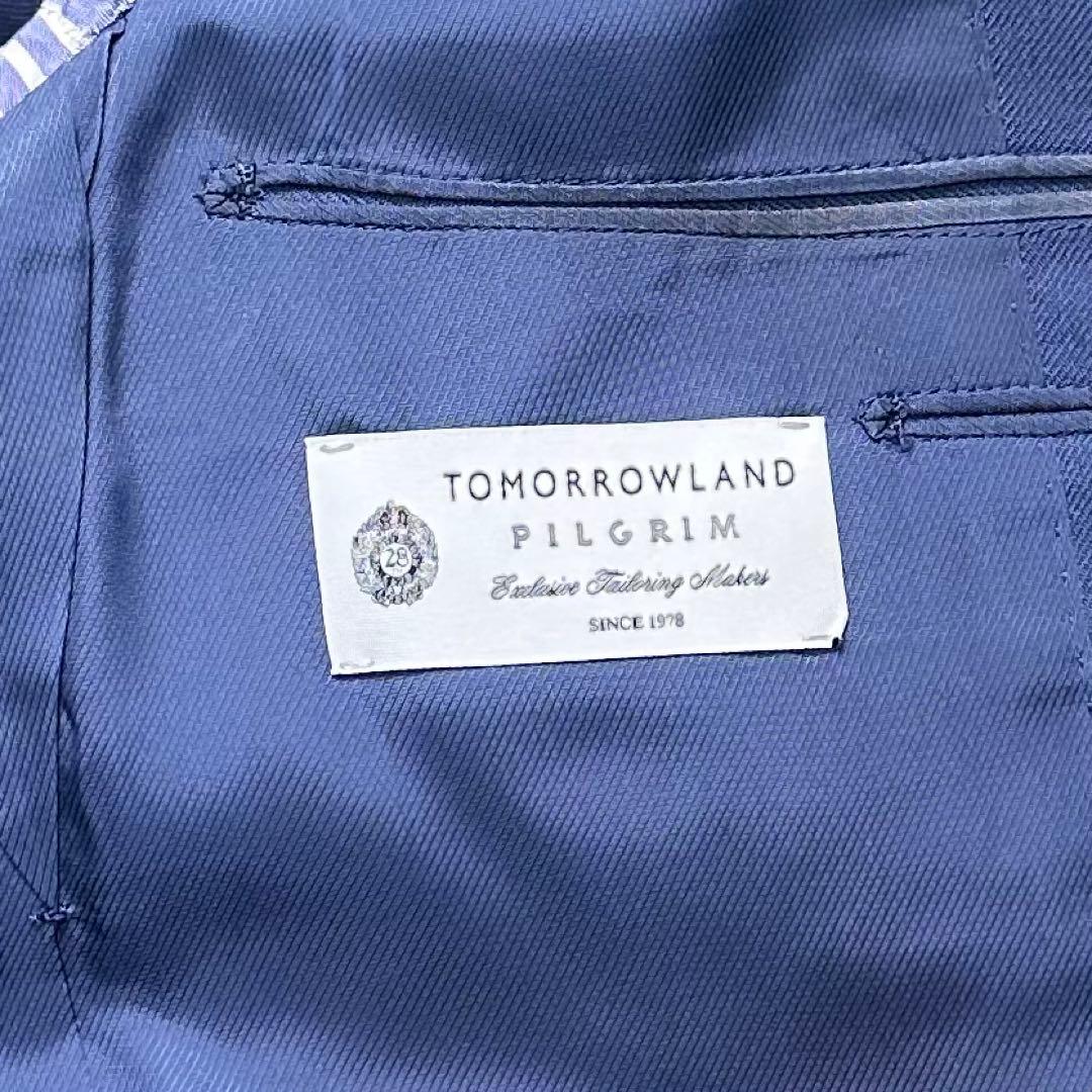 極美品 トゥモローランド ピルグリム 高級生地 セットアップ ネイビー 48
